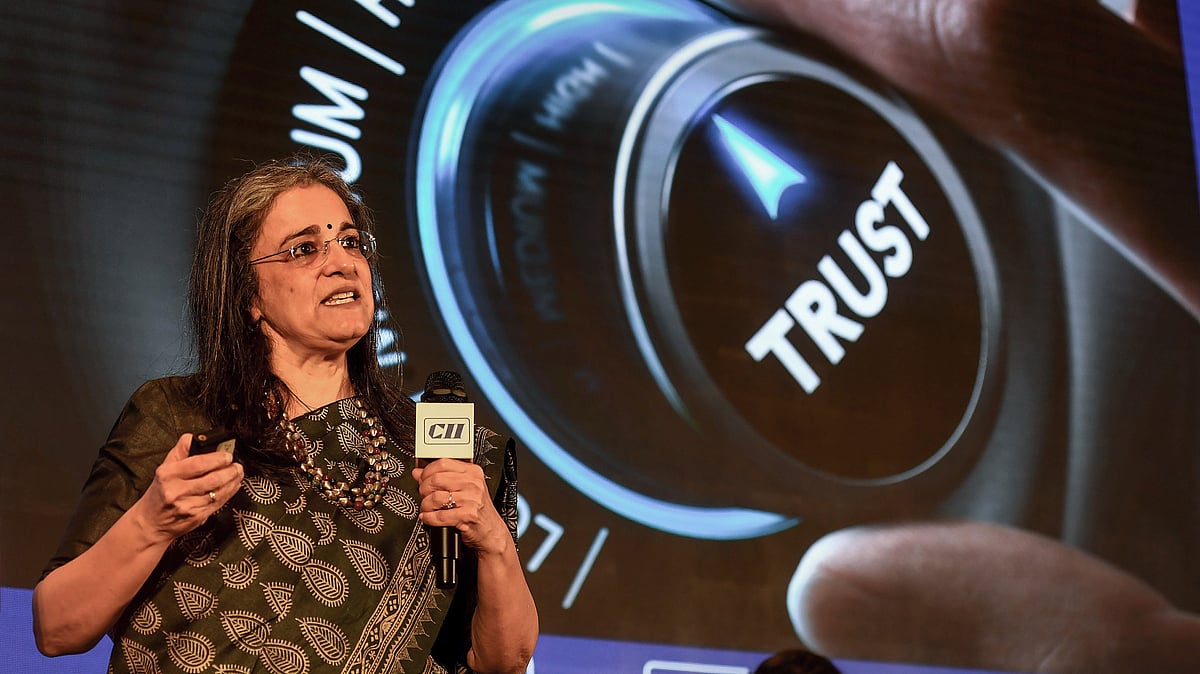 PTI : In this April 2, 2024 file photo, Chairperson of the Securities and Exchange Board of India (SEBI) Madhabi Puri Buch speaks during CII's 17th Corporate Governance Summit, in Mumbai